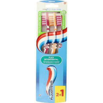 Tandenborstel flex interdental medium Aquafresh 3st