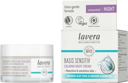 Basis sensitiv calming night cream EN-IT Lavera 50ml
