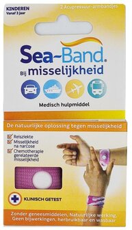 Polsband kinderen roze Sea Band 1paar