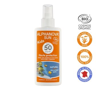 Sun spray SPF50 kids vegan Alphanova Sun 125ml