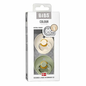 Fopspeen maat 1 - ivory/sage 2pack Bibs 2st