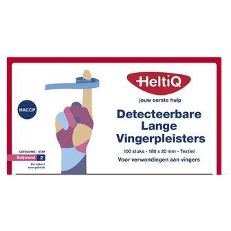Detect vingerpleister lang textiel 180 x 20 Heltiq 100st