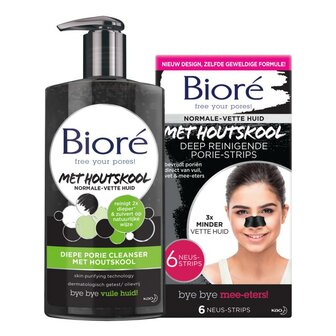 Diep reinigende poriestrips houtskool Biore 6st