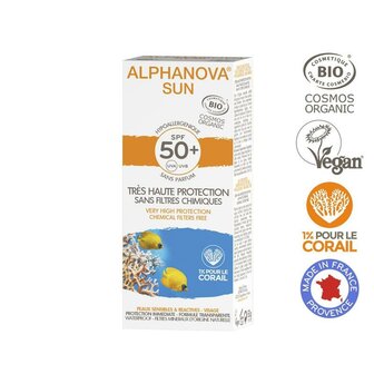 Sun creme SPF50 bij zonne allergie en waterproof Alphanova Sun 50g