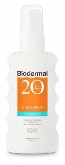 Zonnespray hydraplus SPF20 Biodermal 175ml