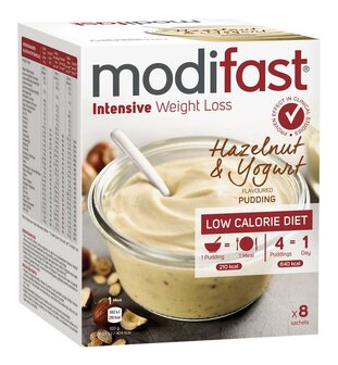 Intensive pudding hazelnoot &amp; yoghurt 8 zakjes Modifast 416g