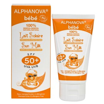 Sun zonnebrand milk baby SPF50 zonder parfum Alphanova Sun 50g