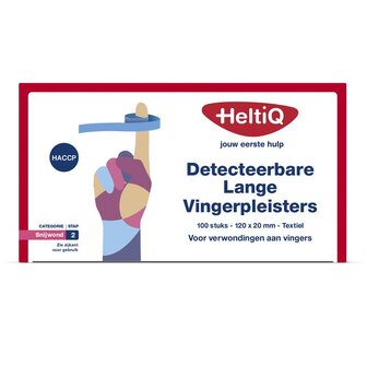 Detect vingerpleister lang textiel 120 x 20 Heltiq 100st