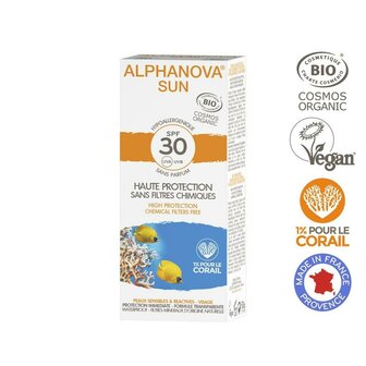 Sun creme SPF30 bij zonne allergie en waterproof Alphanova Sun 50g