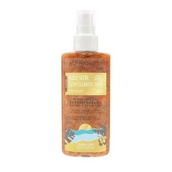 Sun dry oil spray glitter vegan Alphanova Sun 125ml