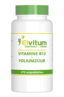Vitamine B12 1000mcg + foliumzuur Elvitaal/elvitum 270zt