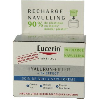 Hyaluron filler 3x effect nachtcreme navulling Eucerin 50ml