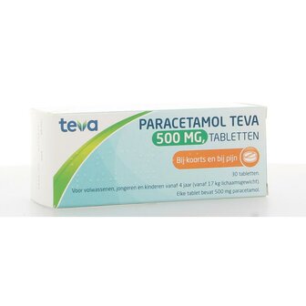 Paracetamol 500 milligram Teva 30tb