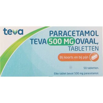 Paracetamol 500 mg ovaal Teva 50tb