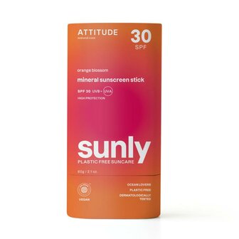 Sunly zonnebrandstick SPF30 oranjebloesem Attitude 60g