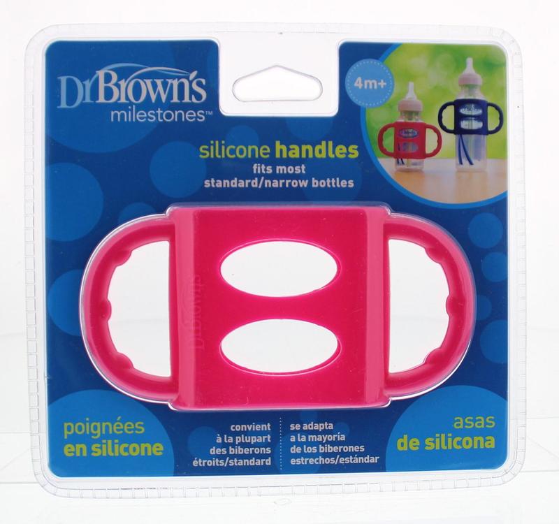 Dr Brown's-Siliconen handvat voor standaard hals roze-1st -